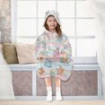 thumbnail image 7 of Wearable Blanket with Sleeves and Pocket Oversized Hooded Sweatshirt 3-14 YR Pastel Christmas-themed S, 7 of 7