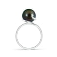 thumbnail image 2 of ANGARA Tahitian Cultured Pearl Ring with Spiral Metal Loop in 14K White Gold for Women | June Birthstone, Birthday, Anniversary, Jewelry Gift for Women | Pearl Ring, 2 of 5