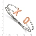 thumbnail image 2 of Chisel Stainless Steel Polished Rose IP-plated XO Flexible Cuff Bangle, 2 of 2