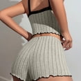 thumbnail image 6 of NominalSnug Womens Rib Knit Pajama Set Summer Lace Trim Cami and Shorts 2 Piece Loungewear with Adjustable Straps Soft Sleepwear, 6 of 6