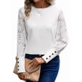 thumbnail image 2 of Top de Cuello Redondo con Encaje Bordado y Larga en Color Liso para Mujer S, 2 of 9