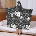 thumbnail image 5 of Halloween Doodle Elements Hooded Bath Towel，50"x30" for Ages 3 To 12 Kids, Quick Dry Lightweight Soft Microfiber Hood Beach Towel Cover Up for Kids, 5 of 7