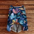 thumbnail image 3 of Women's Lightweight Sweater Casual Long Sleeve Knitted Vintage Floral Print Pullover for Fall and Winter, Cozy and Stylish, Ideal for Casual Wear,Blue,Size L, 3 of 5