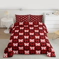 thumbnail image 2 of Feelyou Romantic Bowknot Bow Bedding Comforter Set, Winter Christmas Festival Twin Comforter Sets, Kawaii Cartoon Buffalo Reversible Bedding Set, Super Cozy Room Decor, 2 Pieces, 2 of 8