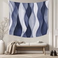 thumbnail image 5 of Navy Blue Tapestry for Bedroom Wall Hanging Tapestry, Modern Moire Abstract Ripple Geometric Ceiling Backdrop Tapestries Poster Blanket Wall Decor for Teens Room Living Room Dorm 55" x 73", 5 of 8