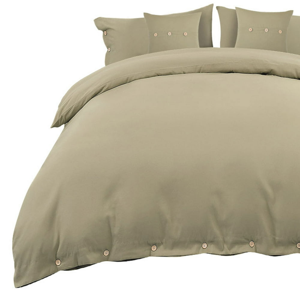 Unique Bargains 5 Pieces Duvet Cover Pillowcases Bedding Set Twin Khaki