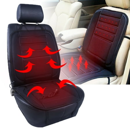 RED SHIELD 12-Volt Heated Car Seat Cushion with Intelligent Temperature Control Sensor and 3-Way Controller Remote. Comfortable Padding Cover with Heating. Universal Tight Fit with 7 Elastic