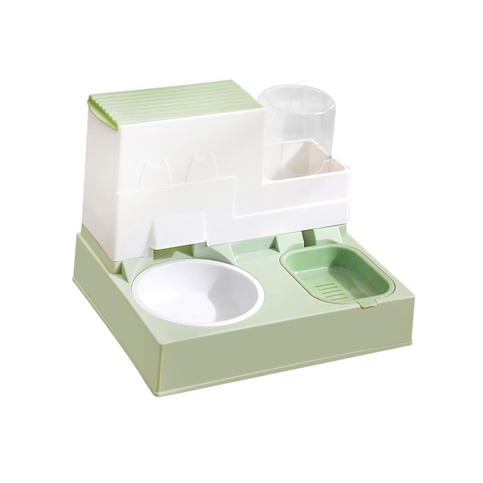 oshhnii 2 in 1 Automatic Cat Feeder Pet Feeder Cat Water Dispenser and Food Bowl Set for Fruit Green