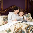 thumbnail image 5 of Manfei Fantasy Pterosaur Animals 7-Piece Twin Bedding,Gothic Floral Butterfly Bedding Comforter Set,Cream,Reversible, 5 of 6