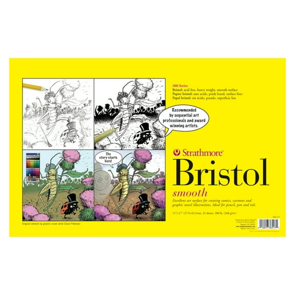 Strathmore Sequential Art Bristol Paper Pad, 300 Series, 11in x 17in, Smooth