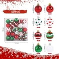 thumbnail image 3 of Lksixu 50 Pcs Christmas Balls Ornaments, Christmas Decorations, 1.6" Red Green and White Glitter Decorative Ball Pendants, Shatterproof Christmas Tree Hanging Baubles for Xmas Tree, Party, Wedding, 3 of 5