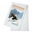 thumbnail image 1 of Ski Gunstock, Downhill Skier Lithograph (100% Cotton Tea Towel, Decorative Hand Towel, Kitchen and Home), 1 of 3