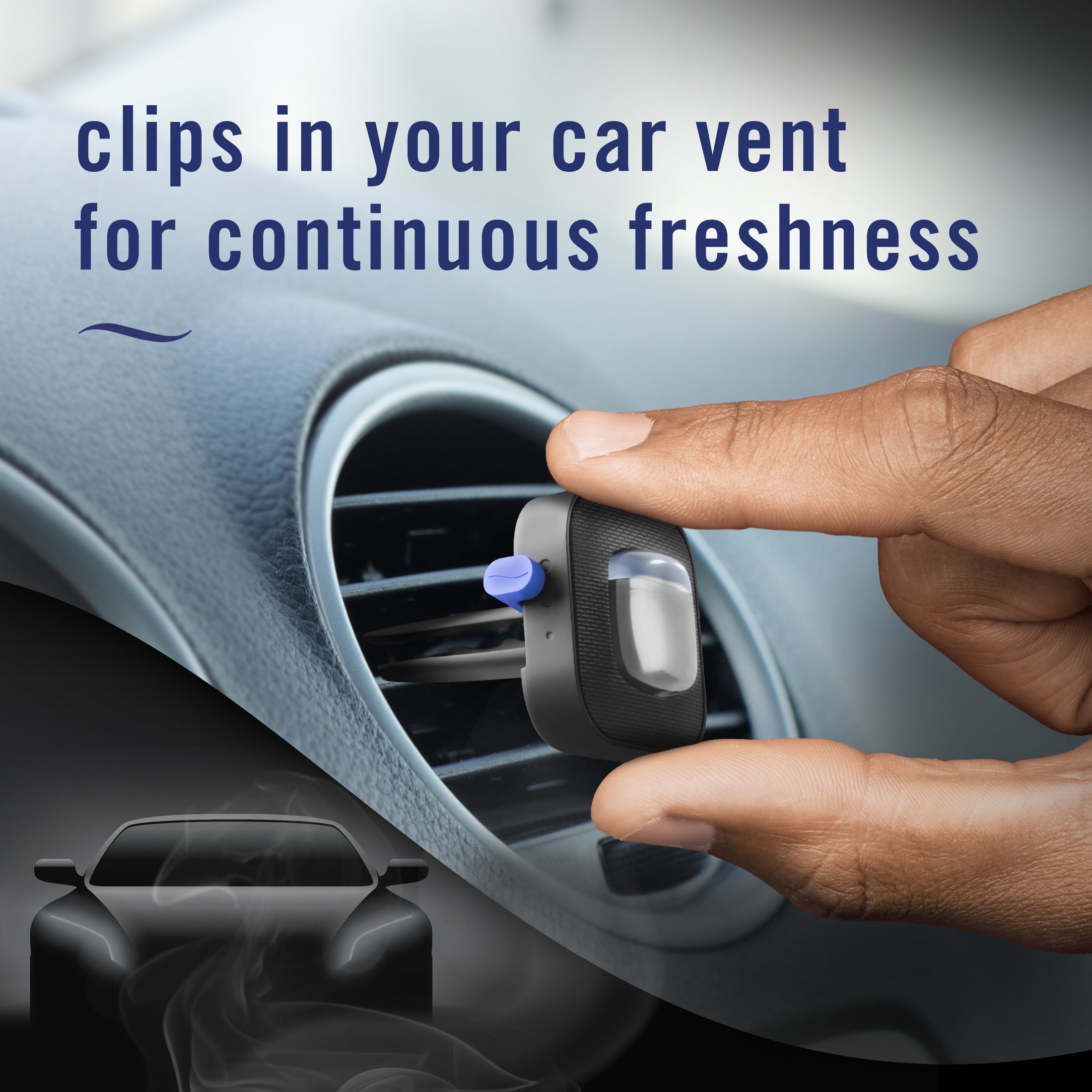 (4 pack) Febreze AUTO Car Air Freshener, Odor-Fighting Car Vent Clip, Noir, 2 Count