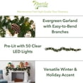 thumbnail image 2 of Nearly Natural 9' Prelit LED Ornament and Pinecone Artificial Christmas Garland, 2 of 7