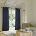 thumbnail image 5 of Archaeo  Cotton Blend Button Semi-Sheer  Tab Top Single Curtain Panel, 1 Panel, Navy Blue, 40”W x 63"L, 5 of 8