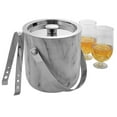 thumbnail image 6 of Sol Living Ice Bucket - Double Wall Stainless Steel - Includes Tongs and Lid - Wine & Champagne Holder - For Home, Bars, Commercial Use - Shiny Finish - White Marble, 1.6 Qt., 6 of 7