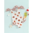 thumbnail image 2 of Bagilaanoe Toddler Baby Girl One-Piece Swimsuit Floral Print Sleeveless Rompers Swimwear 18M 24M 3T 4T 5T 6T Kids Ruffle Bathing Suit, 2 of 8