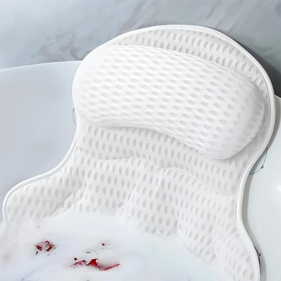 Yiliangx Bath Pillows Bathtub Pillows Bath Back Cushion Spa Tub Pillow for Men Women,Spa Pillow for Head Neck Back Support-(White)
