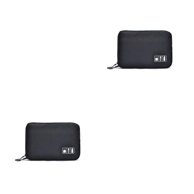 Sidaley Organizador de dispositivos, bolsa de almacenamiento de Cable USB, accesorios electrónicos digitales de viaje, funda, USB, soporte para Negro 2piezas