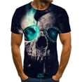 thumbnail image 1 of 3D Print Skull Tshirt Short Sleeve Novelty Funny Graphic T Shirts for Men Vampire Skeleton Graphic Casual Crewneck Fashion Tee Tops, 1 of 3