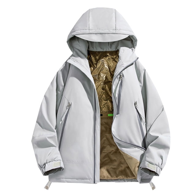LOVZFMLL Jackets for Men's Stitching Drawstring Hooded Slim Fashion Jacket Coat Outwear