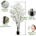 thumbnail image 2 of 6FT Artificial Cherry Blossoms Tree Indoor Faux Cherry Blossom Tree White  for Home Decor, 2 of 7