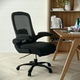 thumbnail image 4 of Flash Furniture Big & Tall Swivel Office and Gaming Chair with Lumbar and Back Support, Ergonomic Mesh Office Chair with Flip-Up Armrests and Adjustable Height, Black, 4 of 22