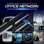 48 Port Patch Panel Cat6 Rackmount RJ45 Network Patch Panel 2U Unshielded Punch Down Rack Easy to Install Color Coded Labels