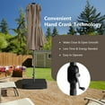 thumbnail image 5 of Gymax Outdoor 15' Double-Sided Patio Umbrella 48 Solar LED Lights Crank & Base Coffee, 5 of 8