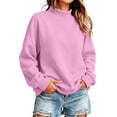 thumbnail image 4 of DISKEBUISS Women's Mock Neck Sweatshirt Long Sleeve Loose Casual Pullover for Fall Winter Basic Tops, 4 of 4