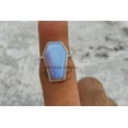 thumbnail image 2 of Natural Opalite Gemstone Metaphysical Ring, Real 925 Sterling Silver, Bezel Setting Coffin Ring, Ethnic Ring, Gothic Jewelry, Beautiful Friendship Gifts, Wedding Birthday Ring (Opalite, Size 7), 2 of 3