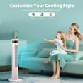 thumbnail image 2 of Tower Fan Portable Floor Fans with Remote Control,90°Oscillating 36" Quiet Cooling 12H Timer Standing Bladeless Electric Fans 3 Speeds Wind 3 Modes Bedroom Office Dorm Room (36 inch,Pink), 2 of 7