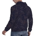 thumbnail image 6 of Pofeuu Copper-Gold Gloss Outline Flower1 Print Mens Casual Hooded Collar Drawstring Hoodies Pullover Sweatshirts Casual Long Sleeve Shirts-Large, 6 of 7