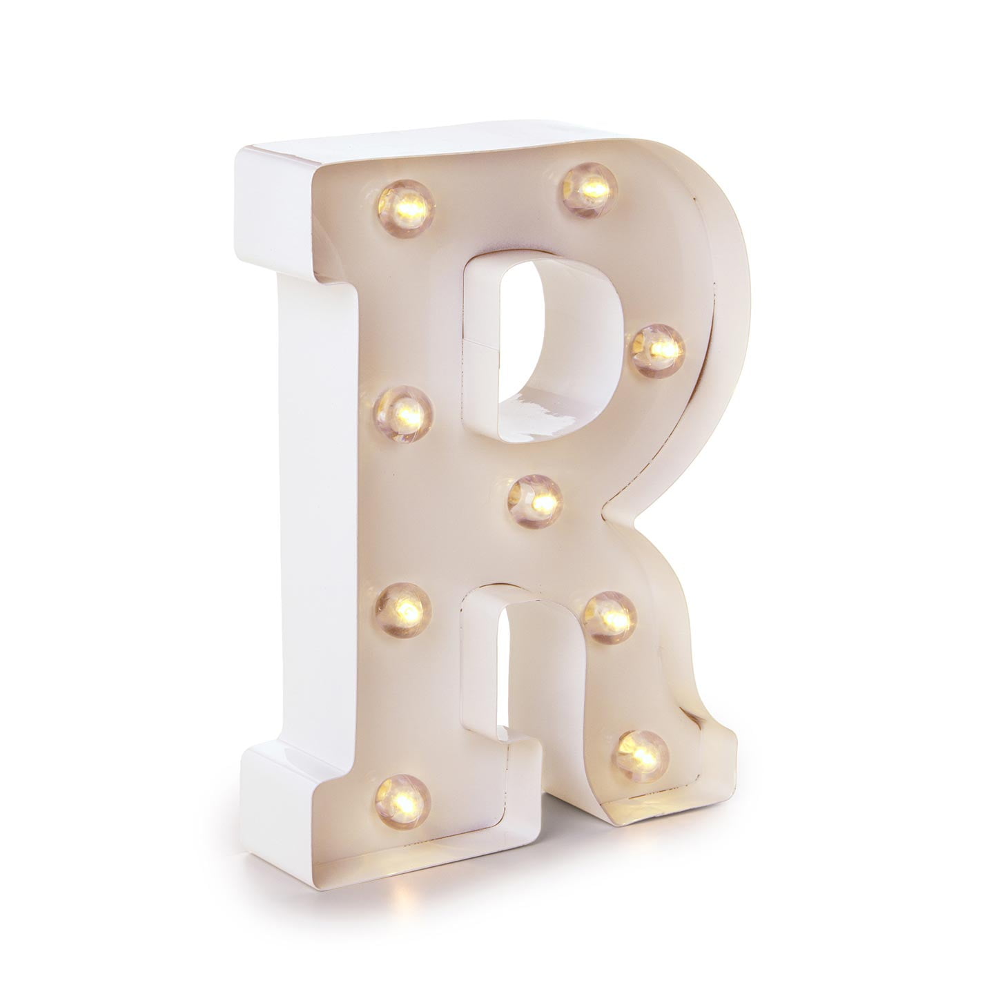 An illuminated Wood Letter R With 9 LED approx 16 inches 