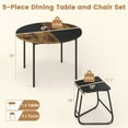 thumbnail image 3 of Gymax 5PCS Dining Set for 4 47'' Round  Kitchen Table & 4 Stools w/ Wooden Tabletop, 3 of 10
