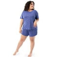 thumbnail image 6 of Fruit of the Loom Women's Soft and Breathable Short Sleeve Crew Top & Pajama Short Set, Sizes S-4X, 6 of 11