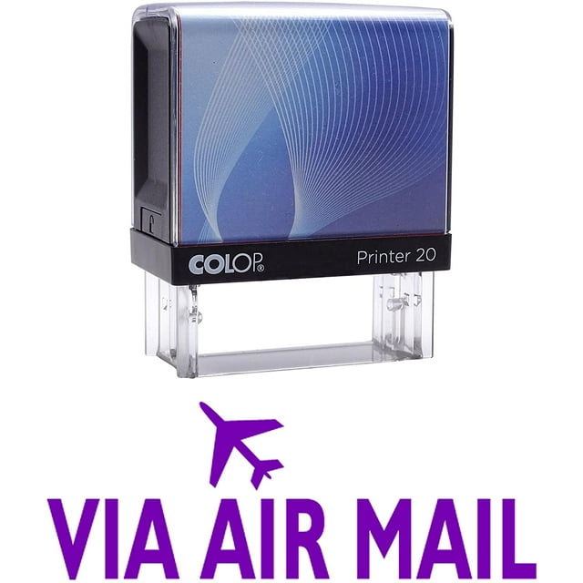 "VIA AIR MAIL" Self Inking Rubber Stamp Custom Colop Office Stationary P20 Mini Stamper