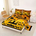 thumbnail image 2 of Manfei Cartoon Halloween Bed Sheets,Pumpkin With Bat Spider Web Full Size Sheets,4pcs,1 Flat Sheet,1 Fitted Sheet and 2 Pillowcases, 2 of 6