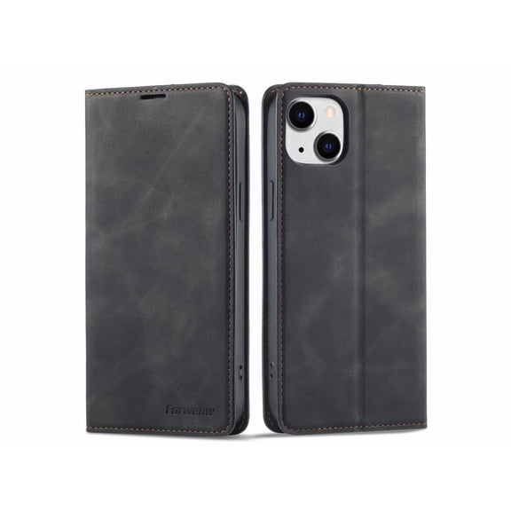 Case for iPhone 14 6.1 inch Premium PU Leather Cover with Card Holder Kickstand Shockproof Flip Wallet Cover