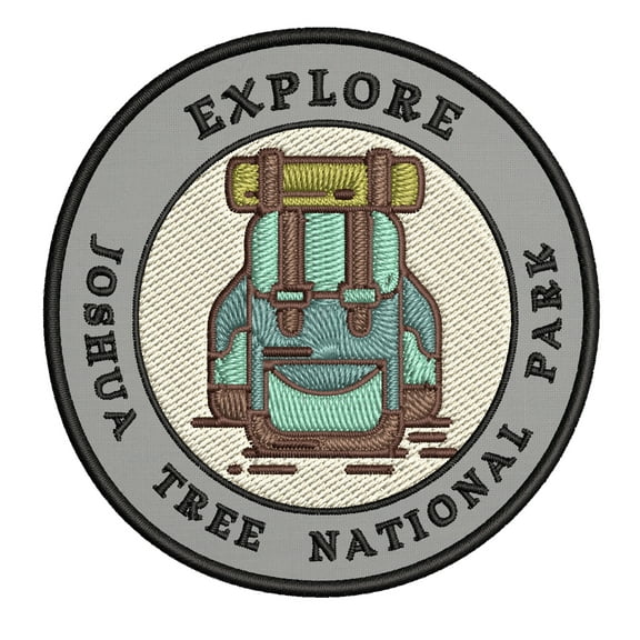 Explore! Joshua Tree National Park 3.5 Inch Iron Or Sew On Embroidered Fabric Badge Patch Seek Adventure, National Park Iconic Series