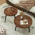 thumbnail image 2 of 2 Pcs Mid Century Modern Round Coffee Tables for Living Room,Easy Assembly Nesting Coffee Tables,Natural Wood Color Minimalist Circle Coffee Tables for Bedroom Office Balcony Yard, 2 of 9