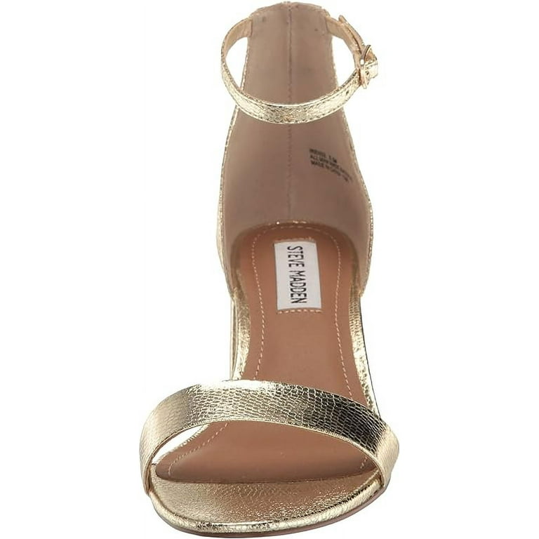 Steve Madden Irenee Gold Lizard Rounded Open Toe Ankle Strap