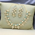 thumbnail image 2 of Freshwater Button Pearl Colorful Necklace Set With Dangle Earrings For Women, 2 of 2