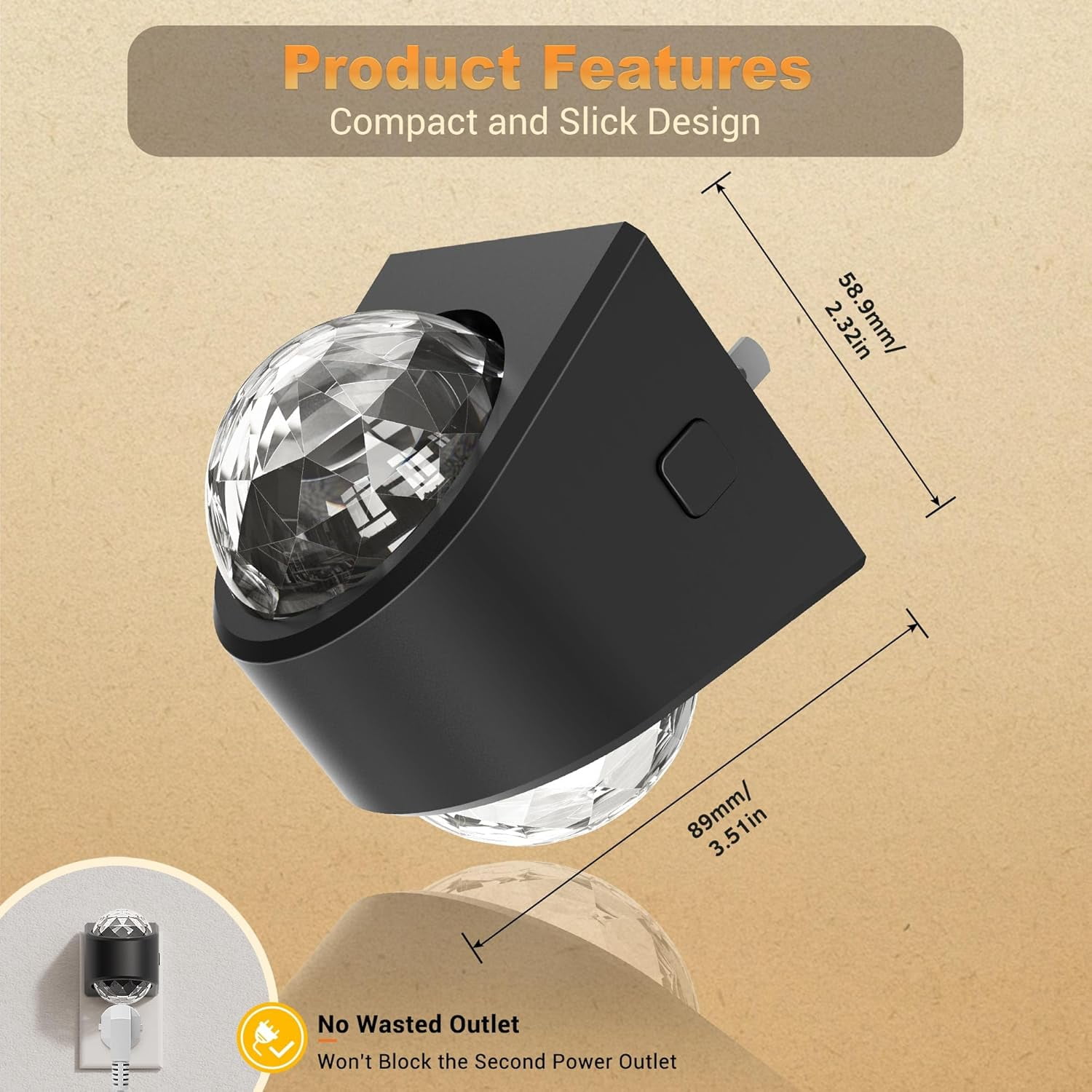 Night Lights Plug into Wall, 2 Pack Star Projector Night Light with 3000K Soft White, Automatic Galaxy Nightlight Plug in with Light Sensor for Bathroom Hallway Room Decor