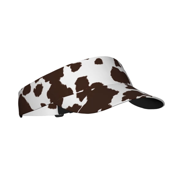 Vsdgher Brown Cow Print Adult Sunscreen Visor Cap,1 Piece of Sport Sun Visor Hats Adjustable Sun Hat for Outdoor Activities Fits for Women and Men (One Size)