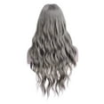 thumbnail image 4 of BERON Grey Wavy Wigs Women Long Wig with Bangs 28'' Wavy Curly Synthetic Wigs, 4 of 8