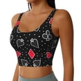thumbnail image 2 of Goofa Card Suits Printed Sports Bras for Women, High Impact Running Bra Workout Crop Tank Tops Longline Sports Bra Push up-XX-Large, 2 of 9