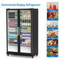 thumbnail image 2 of Adoolla 39 Cu.Ft. Double Glass Door Commercial Upright Merchandiser Display Refrigerator with Adjustable Shelves & LED Lighting, 2 of 8