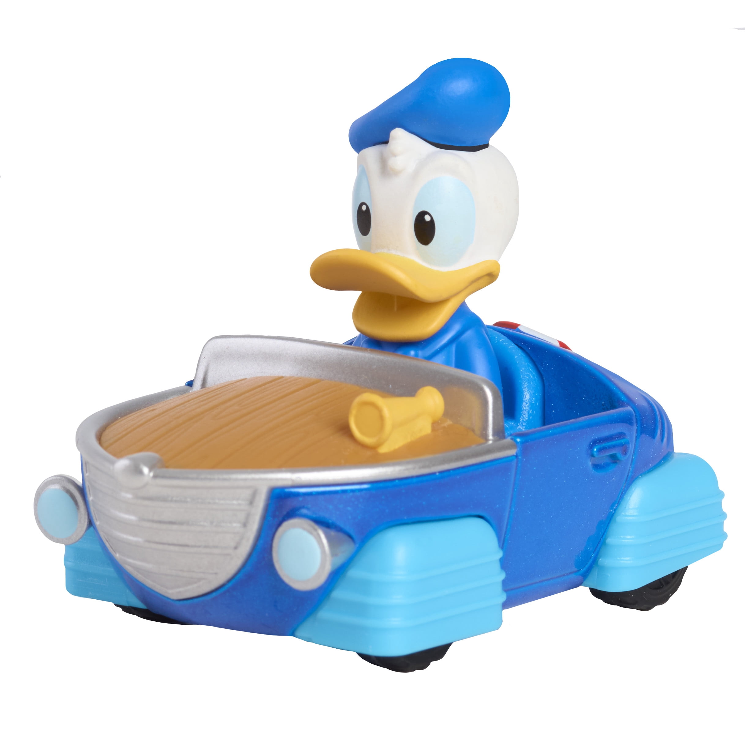 Disney Jr. Donald Duck Clubhouse Diecast Car with Figure, 3.5-Inch Toy Vehicle, Ages 3+