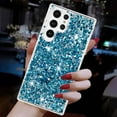thumbnail image 3 of For Samsung Galaxy S23 Ultra Case,Cute Glitter Bling Twinkle Stardust with Drop Protection Shockproof Soft TPU Slim Flexible Phone Case Girls/Women Protective case for Samsung Galaxy S23 Ultra,Blue, 3 of 6